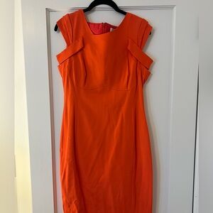 Reiss Women's High Neck Bodycon Dress Orange - UK12/US 8